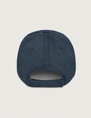 Distressed Cap Back View Navy