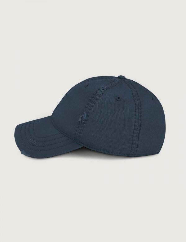 Distressed Cap Side View Navy