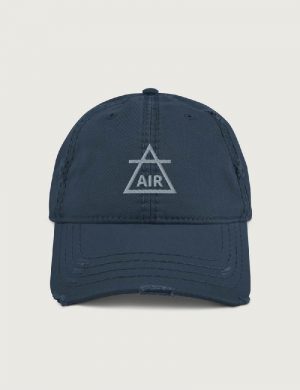 Alchemical Symbol Air distressed vintage cap Navy