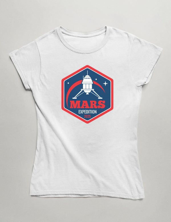 Womens Fashion fit T-Shirt Mars Expedition White