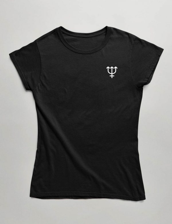 Womens Fashion fit T-Shirt Neptune Planet Symbology Series Black