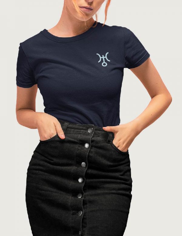 Womens Fashion fit T-Shirt Uranus Planet Symbology Series Navy