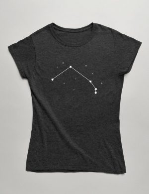 Womens Fashion fit T-Shirt Aries Constellation Front Dark Grey Heather