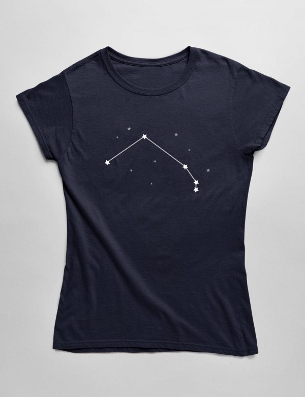 Womens Fashion fit T-Shirt Aries Constellation Front Navy