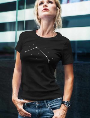 Womens Fashion fit T-Shirt Aries Constellation Black