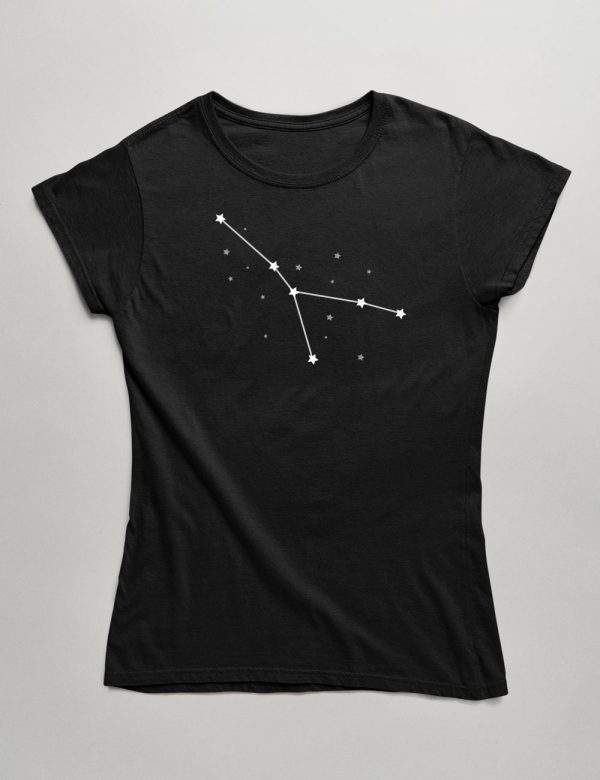 Womens Fashion fit T-Shirt Cancer Constellation Front Black