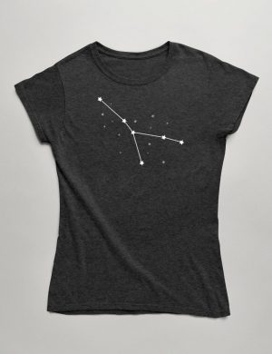 Womens Fashion fit T-Shirt Cancer Constellation Front Dark Grey Heather