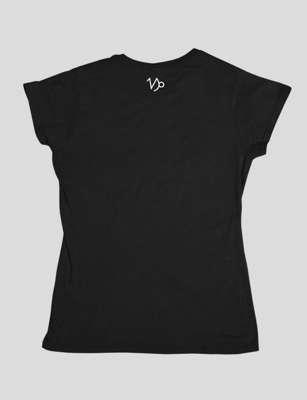Womens Fashion fit T-Shirt Capricorn Constellation Back Black