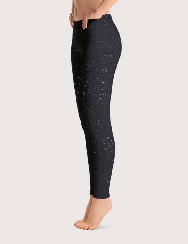 Galaxy Yoga Leggings Side View Black