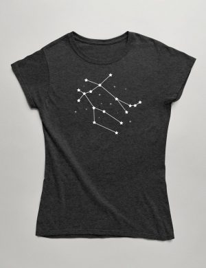 Womens Fashion fit T-Shirt Gemini Constellation Front Dark Grey Heather