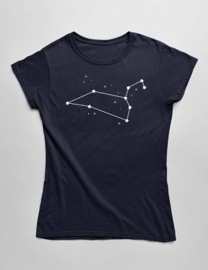 Womens Fashion fit T-Shirt Leo Constellation Front Navy