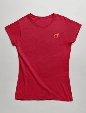 Womens Fashion fit T-Shirt Mars Planet Symbology Series Red