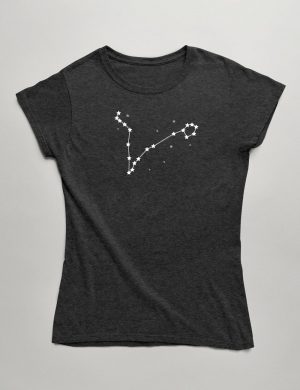 Womens Fashion fit T-Shirt Pisces Constellation Front Dark Grey Heather