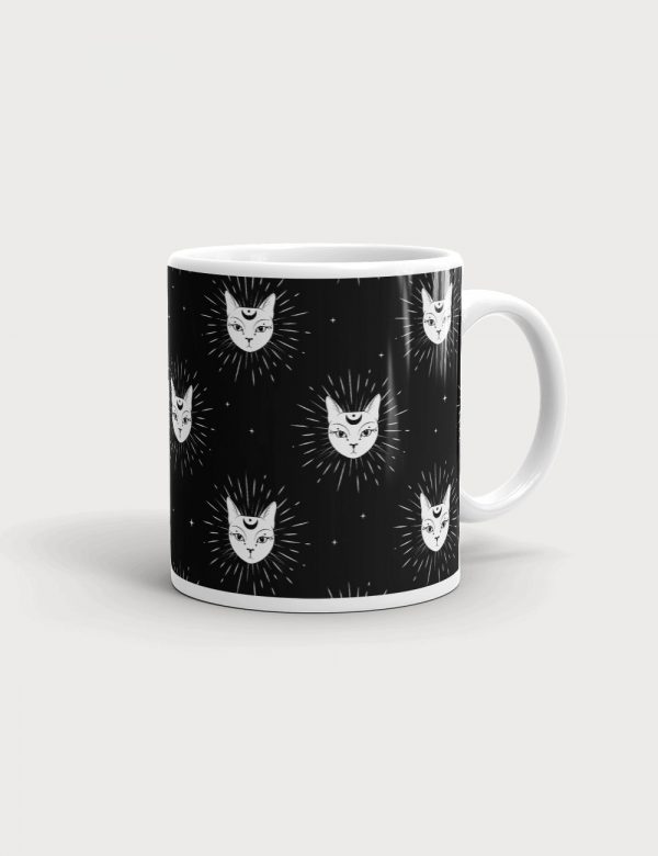 psychic cat 11oz mug right handle