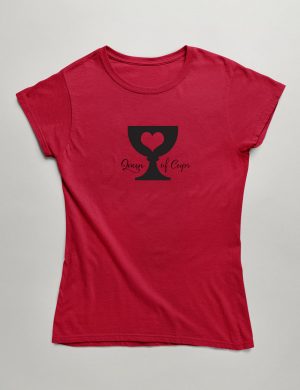 Womens Fashion fit T-Shirt Tarot Series Queen of Cups Red