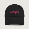 Scorpio Fancy font distressed vintage cap black