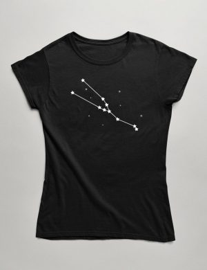 Womens Fashion fit T-Shirt Taurus Constellation Front Black