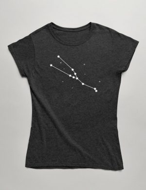Womens Fashion fit T-Shirt Taurus Constellation Front Dark Grey Heather