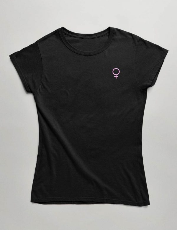 Womens Fashion fit T-Shirt Venus Planet Symbology Series Hot Black