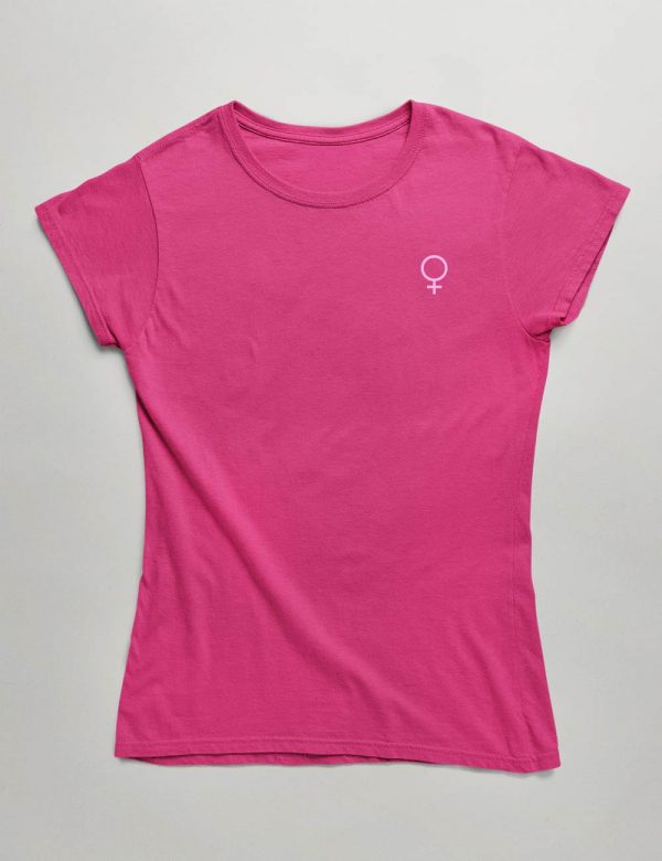 Womens Fashion fit T-Shirt Venus Planet Symbology Series Hot Pink