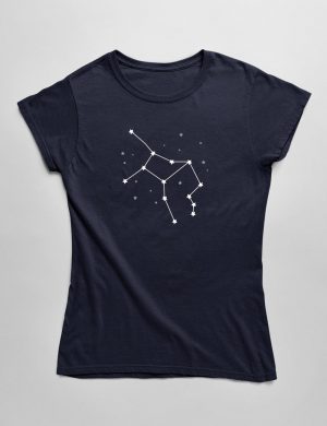 Womens Fashion fit T-Shirt Virgo Constellation Front Navy