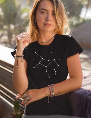 Womens Fashion fit T-Shirt Virgo Constellation Front Hero Shot Dark Grey Heather