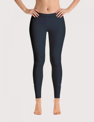 Whale Tail Yoga Leggings Front View Navy