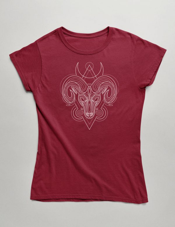 Womens Fashion fit T-Shirt The Spirit of Aries Front Independance Red