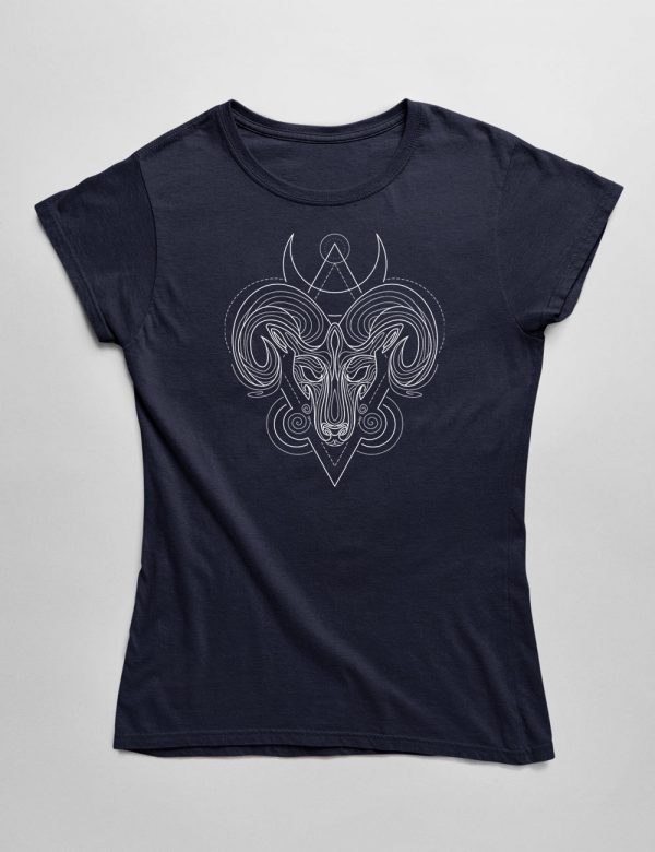 Womens Fashion fit T-Shirt The Spirit of Aries Front Navy
