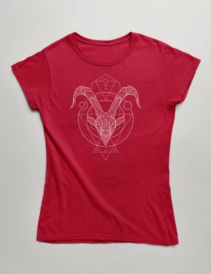 Womens Fashion fit T-Shirt The Spirit of Capricorn Front Red