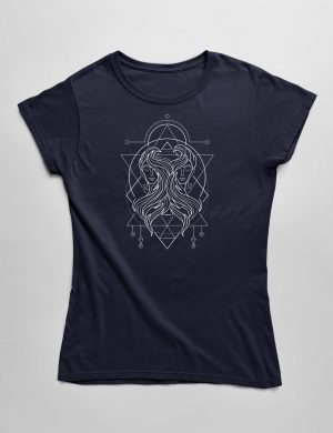 Womens Fashion fit T-Shirt The Spirit of Gemini Front Model Navy