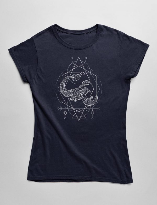 Womens Fashion fit T-Shirt The Spirit of Scorpio Front Navy