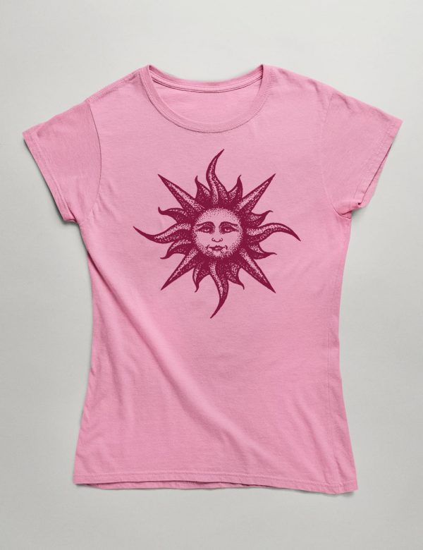Womens Fashion fit T-Shirt The Ancient Sun Front Pink