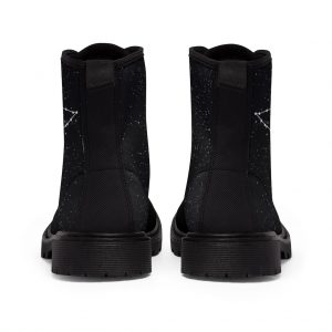 Women's Capricorn Star Sign Constellation Boot Black Sole Back View