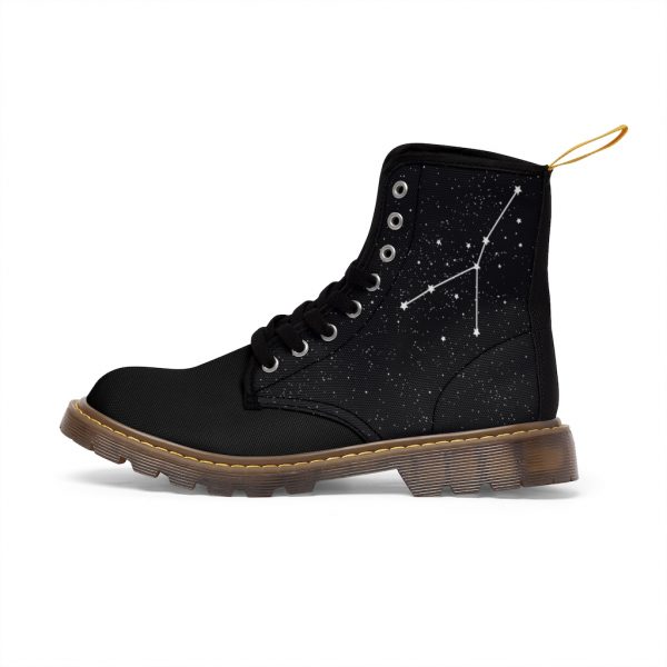 Women's Cancer Star Sign Constellation Boot Brown Sole Left Outside View