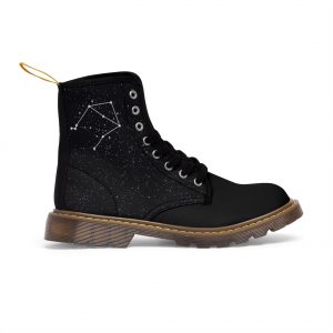 Women's Libra Star Sign Constellation Canvas Boot Brown Sole Right Outside View