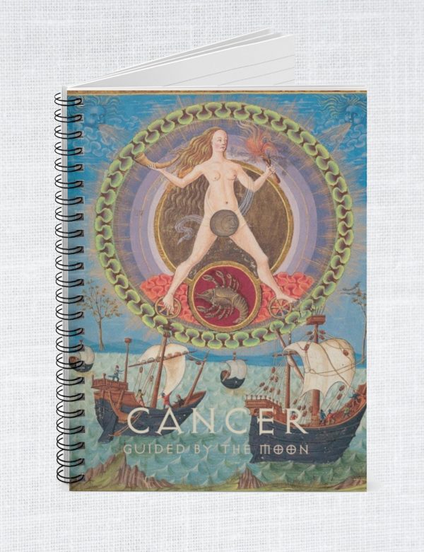 Cancer Star Sign Painting Spiral Lined Notebook and Journal