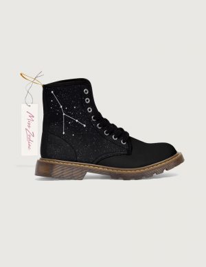 Women's Cancer Star Sign Constellation Boot Brown Sole Right Outside View