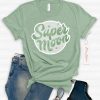 Super Moon Astrology Retro, Vintage Tshirt, 100% Cotton Big T-Shirt Heather Prism Mint