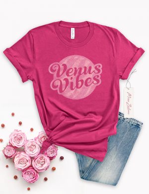 Venus Vibes Retro, Vintage Astrology Tshirt, 100% Cotton Big T-Shirt Berry