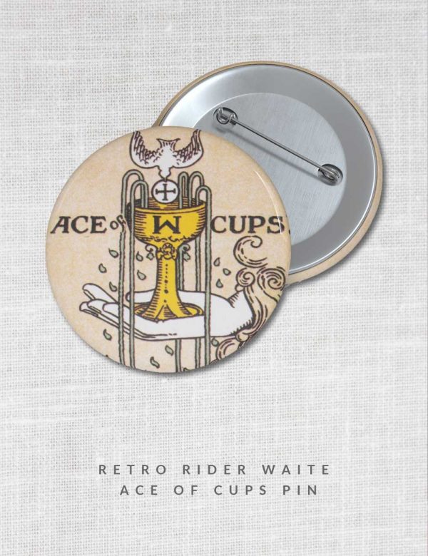 Ace of Cups Retro Rider Waite Tarot Pin