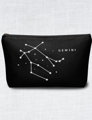 Gemini T-bottom Accessory Pouch or Bag by Miss Zodiac Front