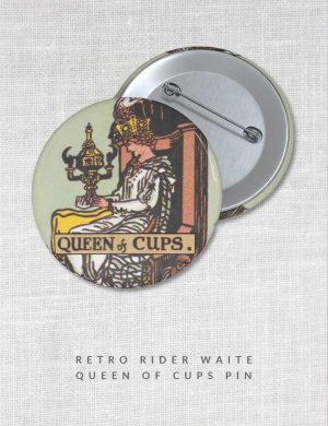 Queen of Cups Retro Rider Waite Tarot Pin