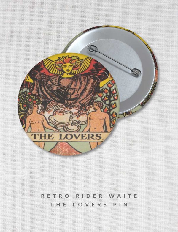 The Lovers Retro Rider Waite Tarot Pin