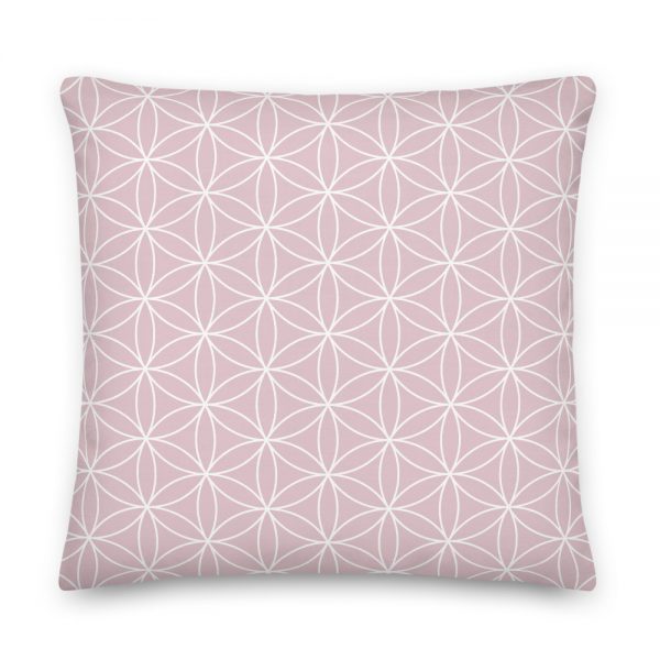 Flower of Life Reversible Cushion Medium Throw Pillow Pink Mock up Large