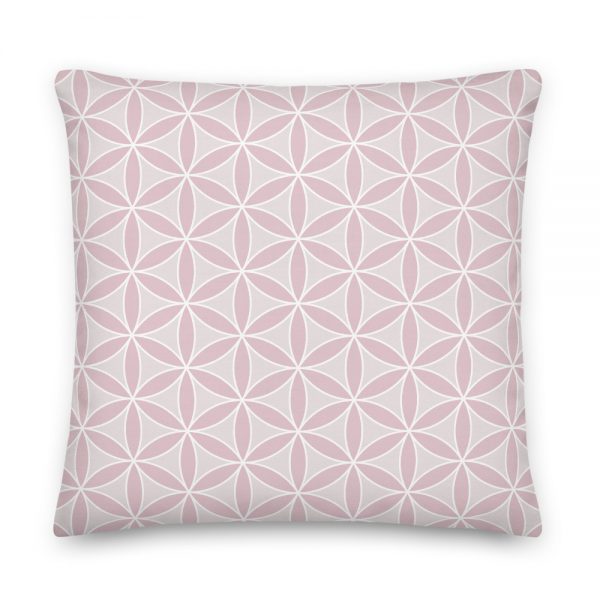 Flower of Life Reversible Cushion Medium Throw Pillow Pink Mock up Large reverse