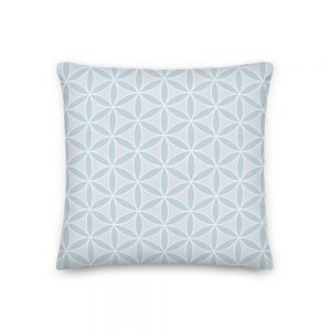 Flower of Life Reversible Cushion Medium Throw Pillow Blue Front Medium Reverse
