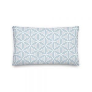 Flower of Life Reversible Cushion Medium Throw Pillow Blue Front Lumbar Reverse