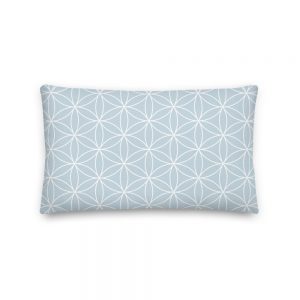 Flower of Life Reversible Cushion Medium Throw Pillow Blue Front Lumbar