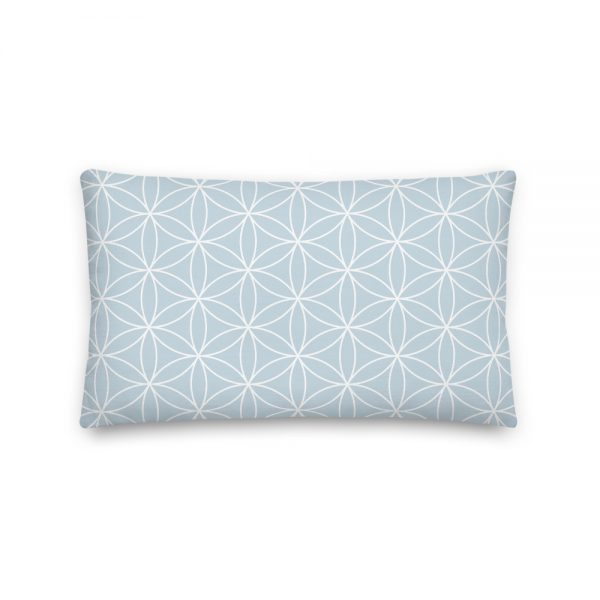 Flower of Life Reversible Cushion Medium Throw Pillow Blue Front Lumbar